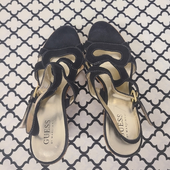 Guess by Marciano Black Wedge Sandal Size 9.5 - Picture 5 of 10